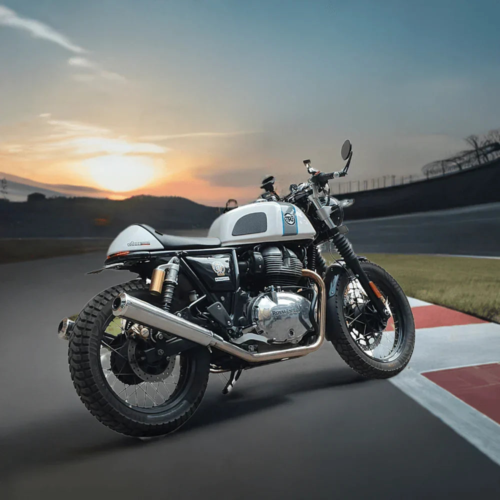 Barrel Exhaust-10 Bass Master Polish Slip-On Exhaust for Royal Enfield Interceptor 650 / Continental GT 650 | 304 Stainless
