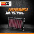 K&N High Performance Air Filter for Honda CBR 250 & CBR 250R | Washable Reusable High Flow Air Filter