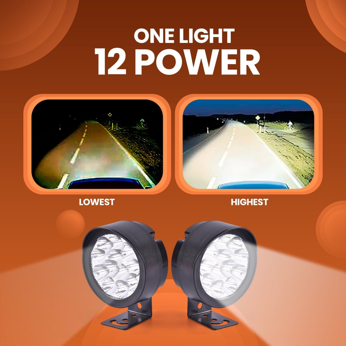 LGP 12 LED ABS Fog Lamp for Bike | Waterproof Auxiliary Driving Light | Universal Fit for All Motorcycles - View 4