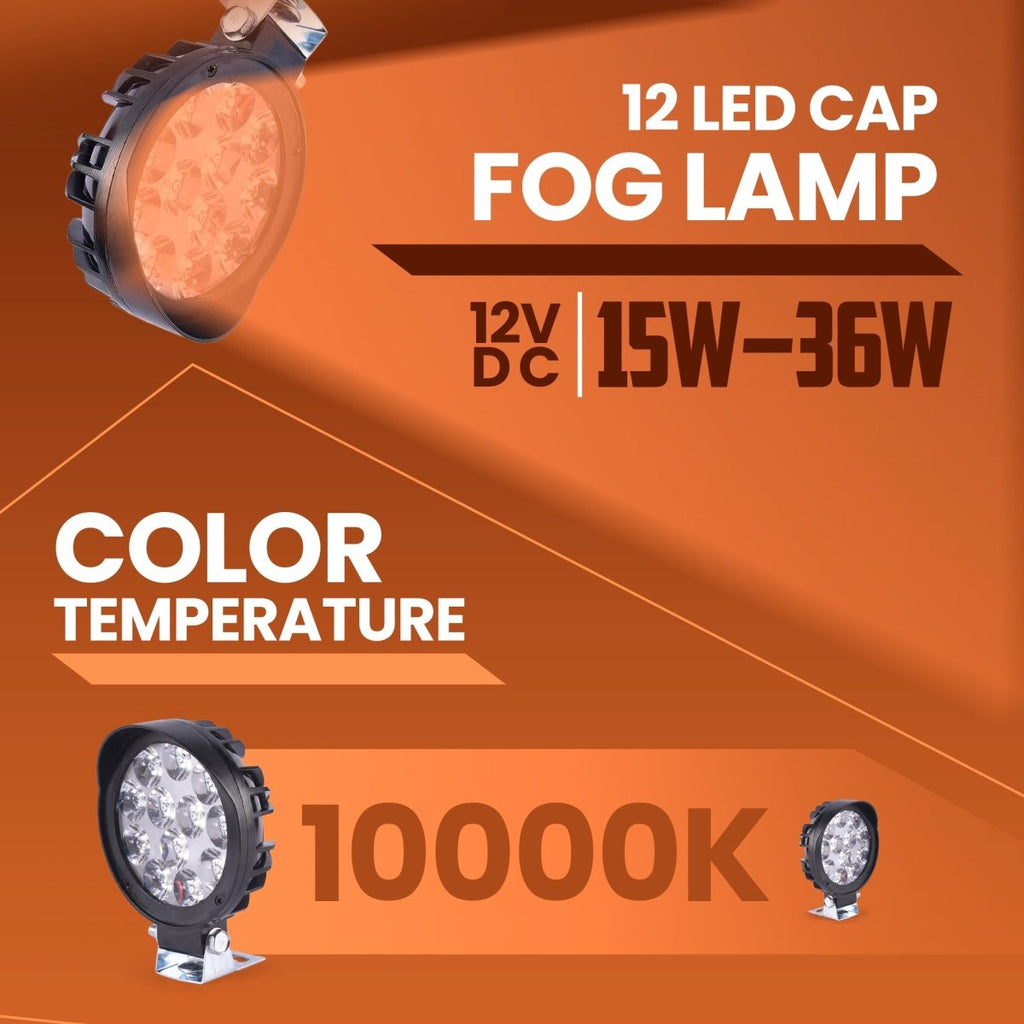 LGP 12 LED Cap Fog Lamp for Bike | High-Brightness Waterproof Auxiliary Light | Universal Fit for All Motorcycles & Scooters
