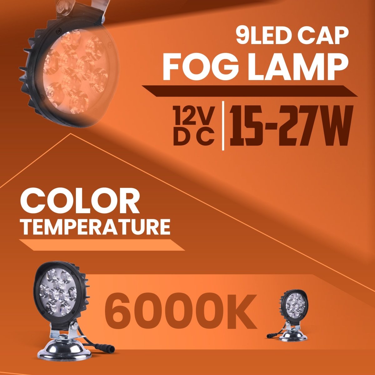 LGP 9 LED Cap Fog Lamp for Bike | Compact Waterproof Auxiliary Light | Universal Fit for All Motorcycles & Scooters - View 2