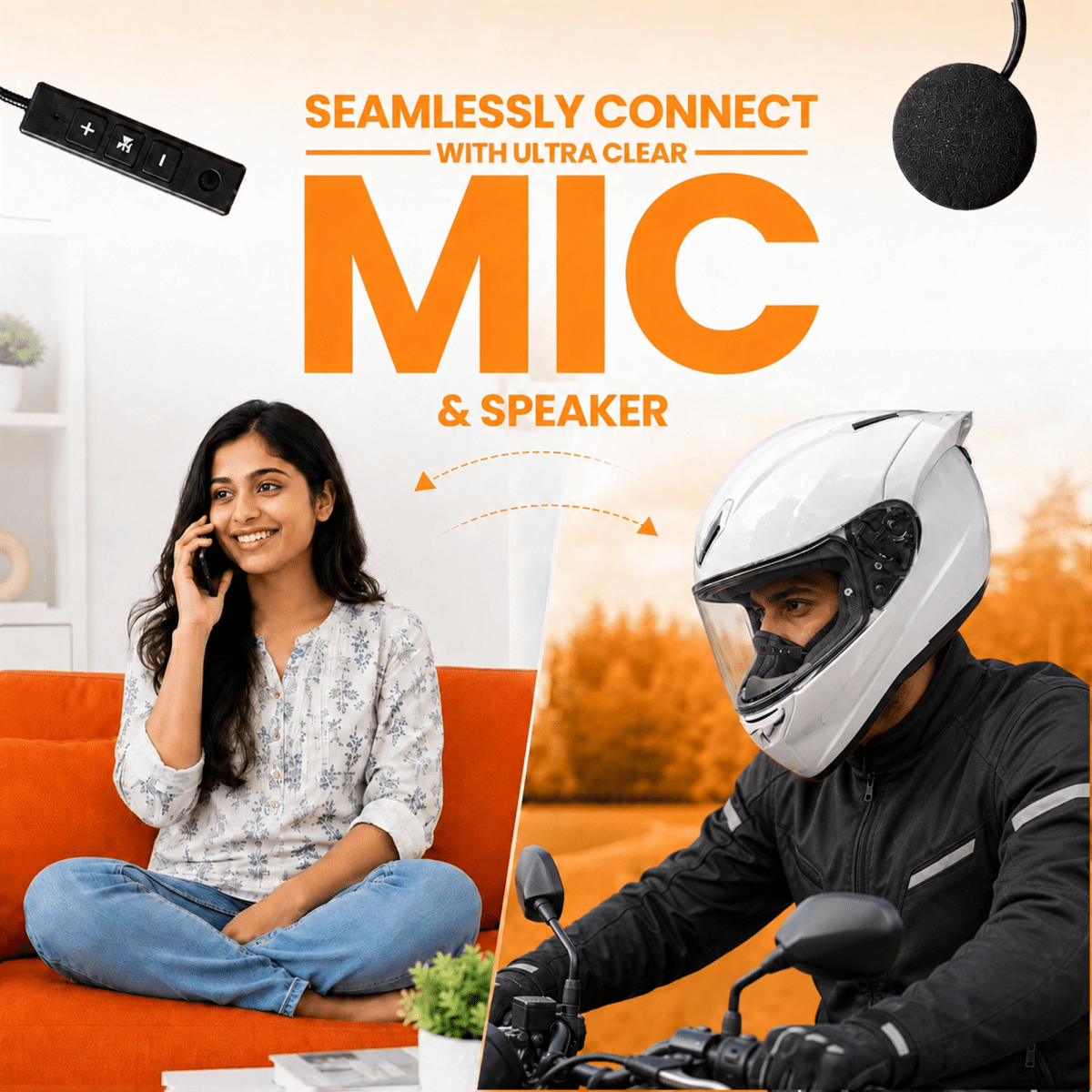 LGP BLUETOOTH BT-8 WIRELESS HELMET HEADSET FOR CALLING AND MUSIC WITH MIC - View 5
