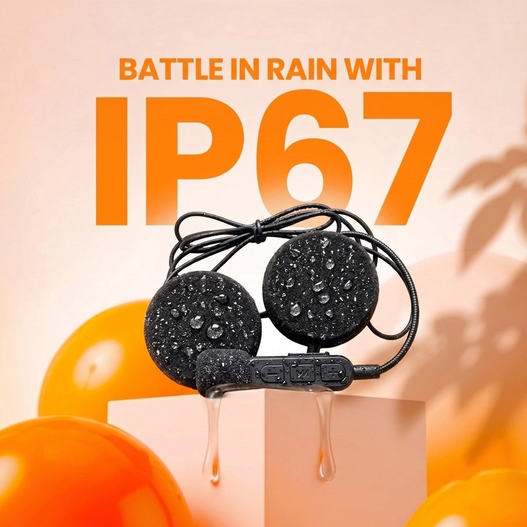 LGP BT30 Bluetooth Helmet Headset IP67 Waterproof | Wireless Bike Helmet Speakers with Mic, Music & Call Control - View 2