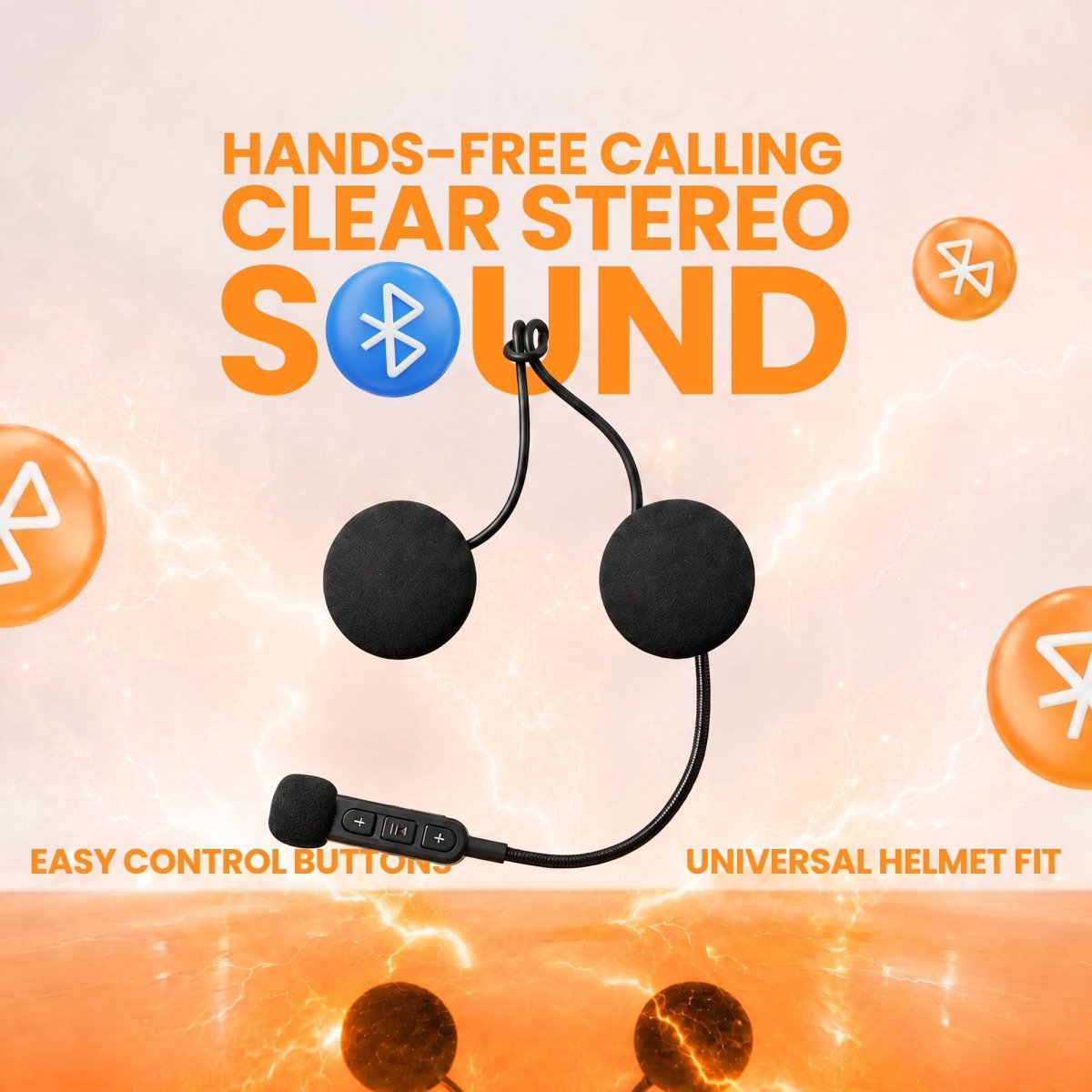 LGP BT30 Bluetooth Helmet Headset IP67 Waterproof | Wireless Bike Helmet Speakers with Mic, Music & Call Control - View 3