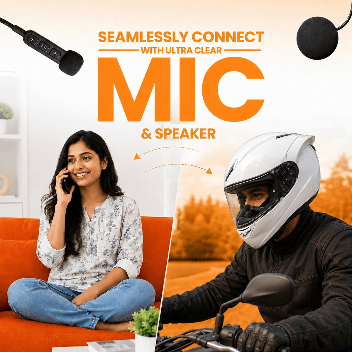 LGP BT30 Bluetooth Helmet Headset IP67 Waterproof | Wireless Bike Helmet Speakers with Mic, Music & Call Control - View 6