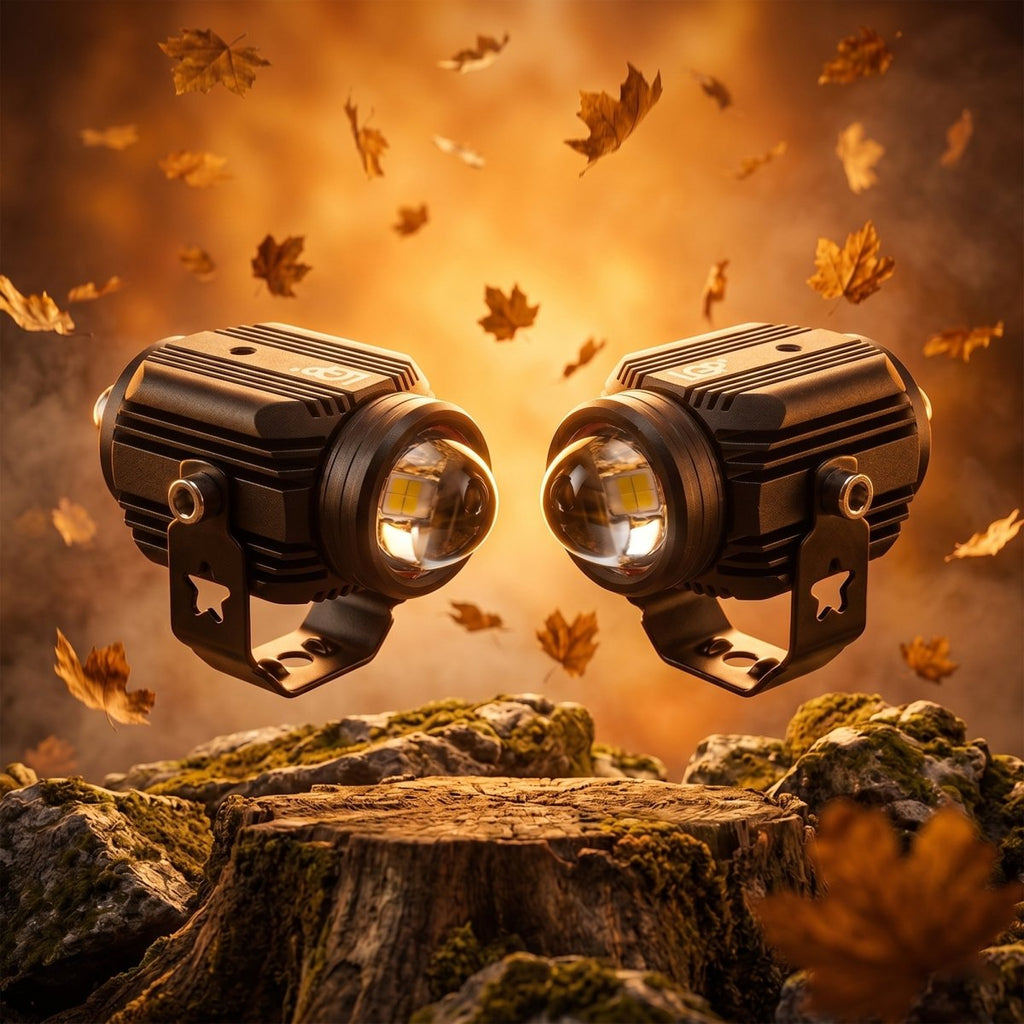 LGP DK16 LED Fog Lamp for Bike (Pair) | Wireless Harness Switch & Mounting Clamps Included | High Power, Universal Motorcycle