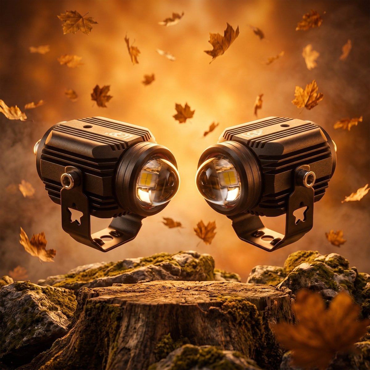 LGP DK16 LED Fog Lamp for Bike (Pair) | Wireless Harness Switch & Mounting Clamps Included | High Power, Universal Motorcycle