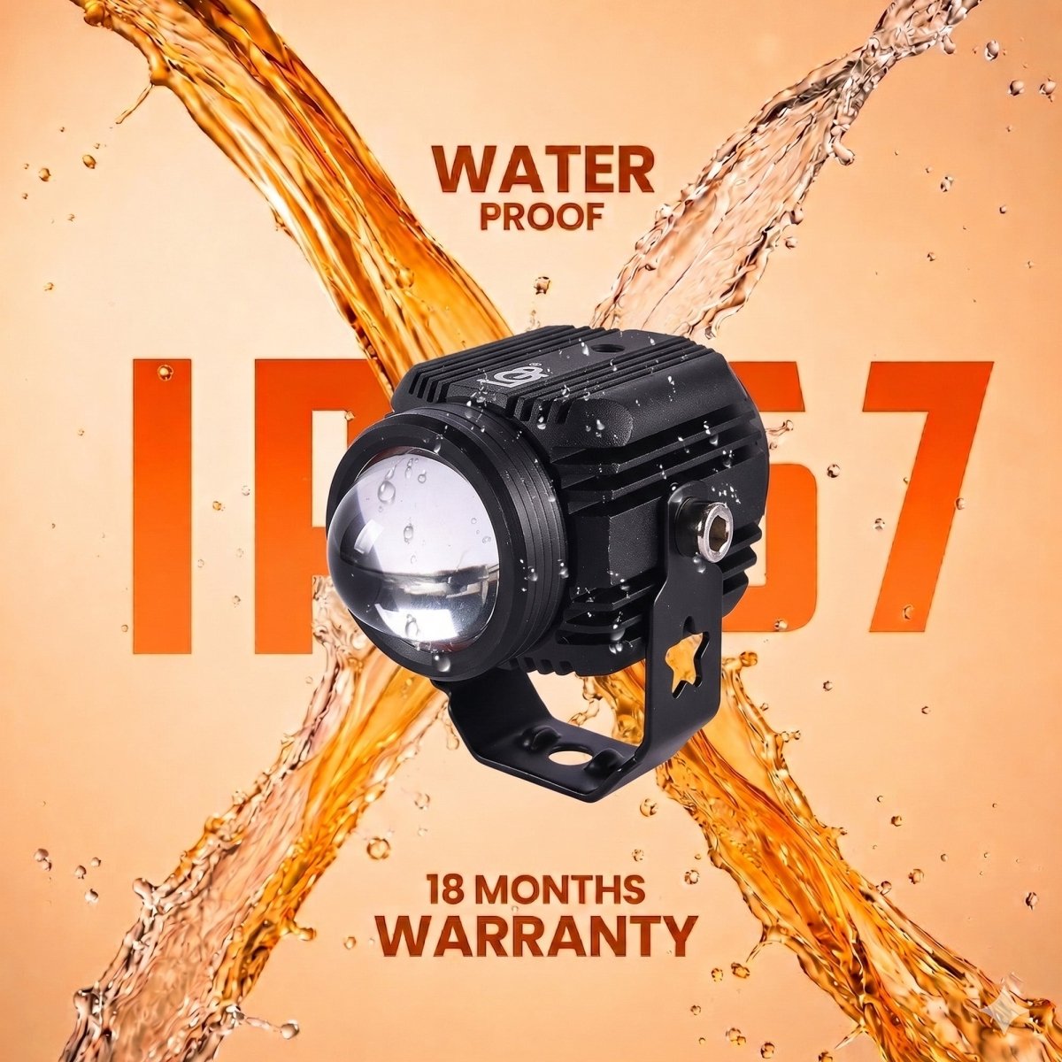 LGP DK16 LED Fog Lamp for Bike (Pair) | Wireless Harness Switch & Mounting Clamps Included | High Power, Universal Motorcycle