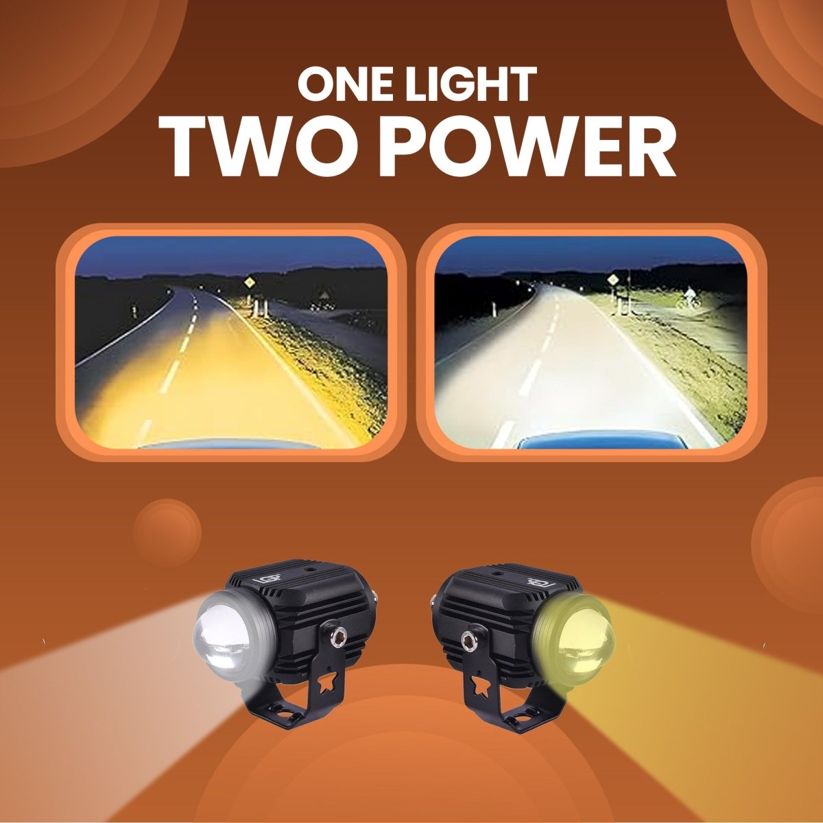 LGP DK16 LED Fog Lamp for Bike (Pair) | Wireless Harness Switch & Mounting Clamps Included | High Power, Universal Motorcycle
