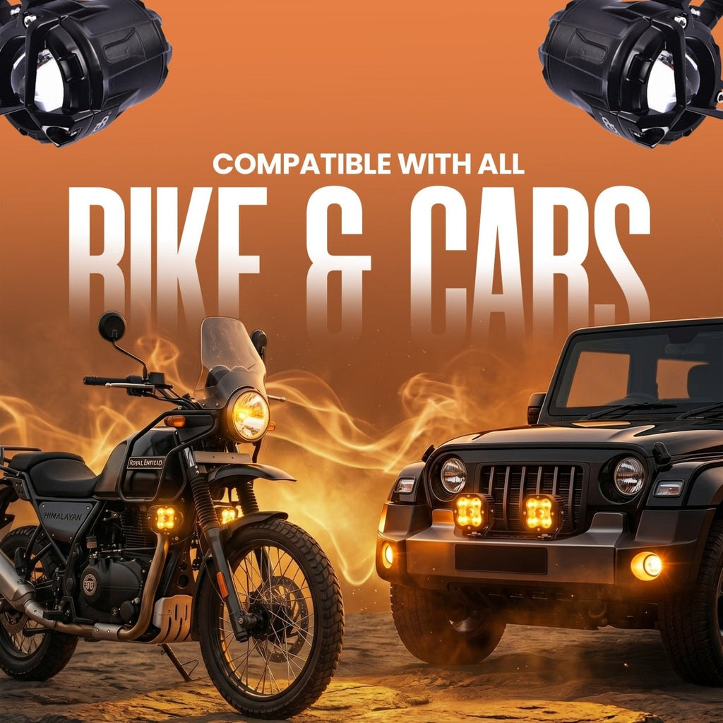 LGP DK350 LED Fog Lamp for Bike (Pair) | Wireless Switch & Full Wiring Kit Included | High Power Spotlight with Clamp Mount