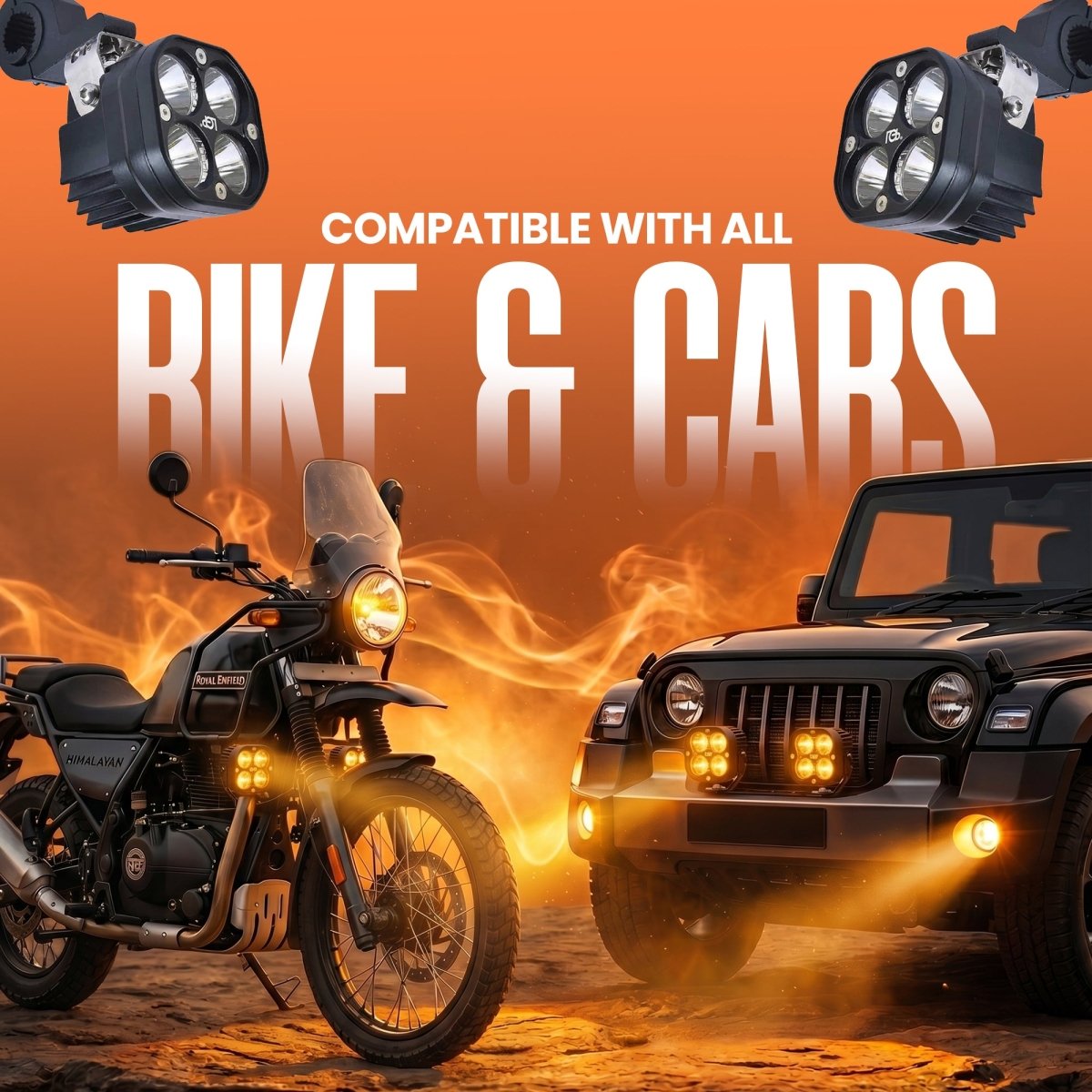 LGP DK40 LED Fog Lamp for Bike (Pair) | Heavy-Duty High Power Waterproof Spotlight | Universal Motorcycle & Car Fit - View 7