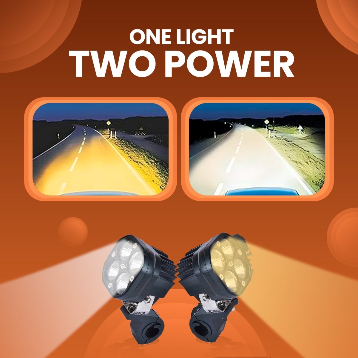LGP DK40 LED Fog Lamp for Bike (Pair) | Heavy-Duty High Power Waterproof Spotlight | Universal Motorcycle & Car Fit - View 4