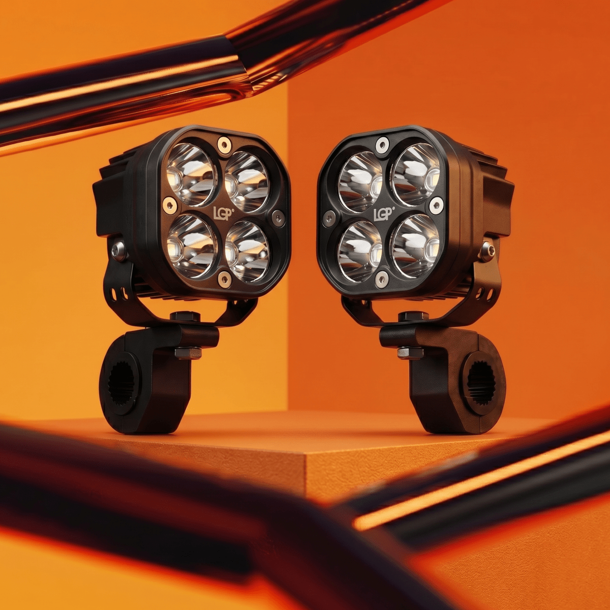 LGP DK40 LED Fog Lamp for Bike (Pair) | Heavy-Duty High Power Waterproof Spotlight | Universal Motorcycle & Car Fit