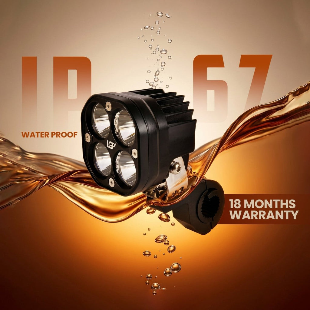 LGP DK40 LED Fog Lamp for Bike (Pair) | Heavy-Duty High Power Waterproof Spotlight | Universal Motorcycle & Car Fit - View 5