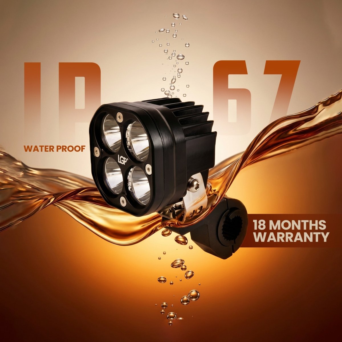 LGP DK40 LED Fog Lamp for Bike (Pair) | Heavy-Duty High Power Waterproof Spotlight | Universal Motorcycle & Car Fit - View 5