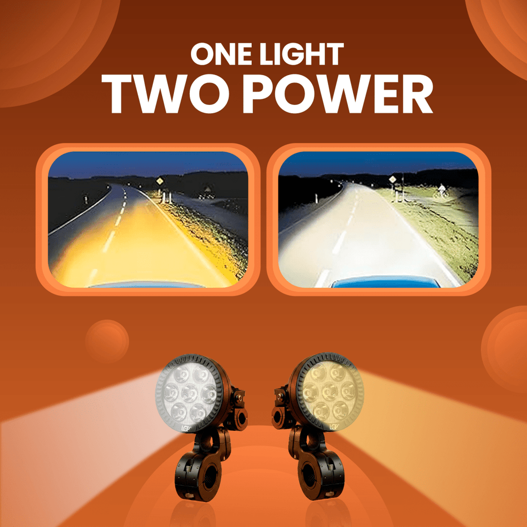 LGP DK70 High Power LED Spotlight for Bike (Pair) | 140W 20000LM | IP67 Waterproof Auxiliary Fog Light, Universal Motorcycle