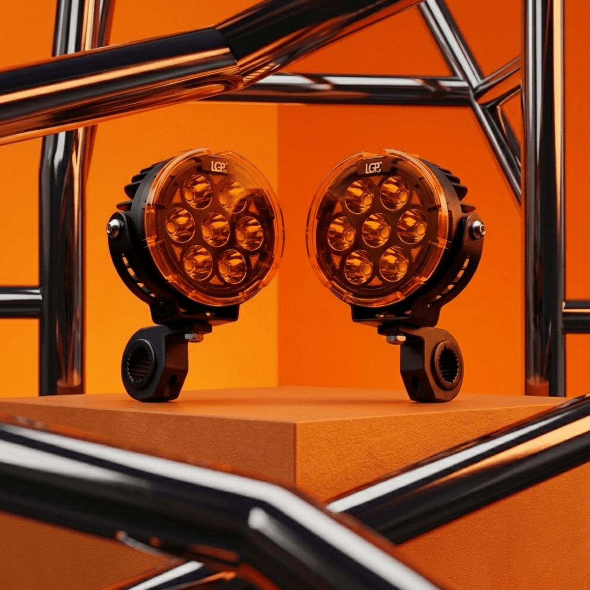 LGP DK80 Pro High Power LED Spotlight for Bike (Pair) | 160W 20000LM | IP67 Waterproof Auxiliary Fog Light, Universal