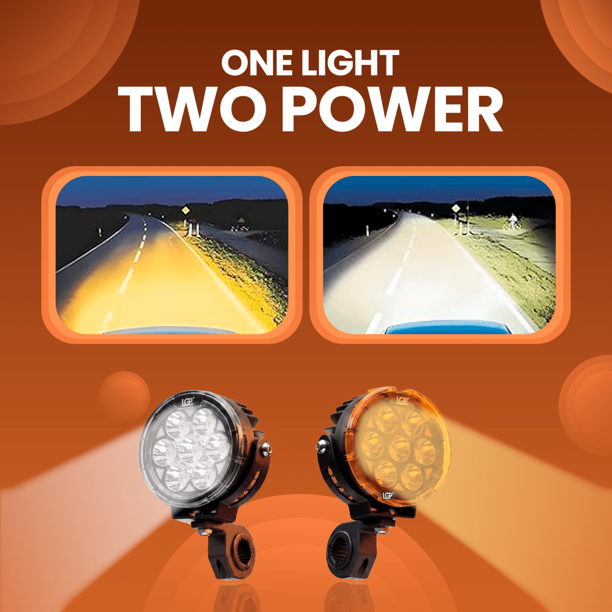LGP DK80 Pro High Power LED Spotlight for Bike (Pair) | 160W 20000LM | IP67 Waterproof Auxiliary Fog Light, Universal