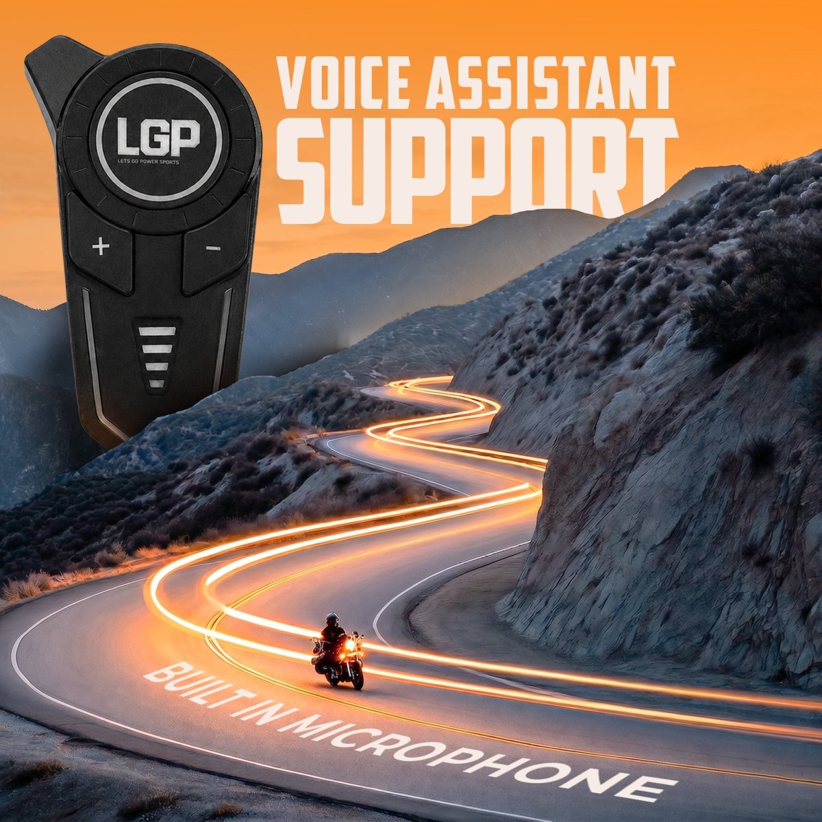 LGP F20 Bluetooth Helmet Headset | Wireless Bike Helmet Speakers with Mic, Music & Call Control | Universal Fit - View 4