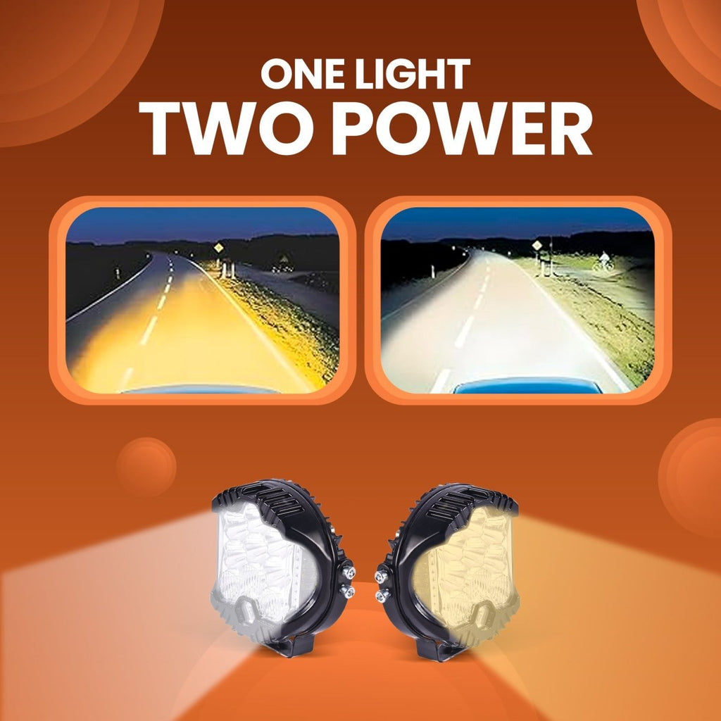 LGP Little Monster White LED Fog Lamp for Bike | Compact Spotlight Auxiliary Light | Waterproof, Universal Motorcycle &