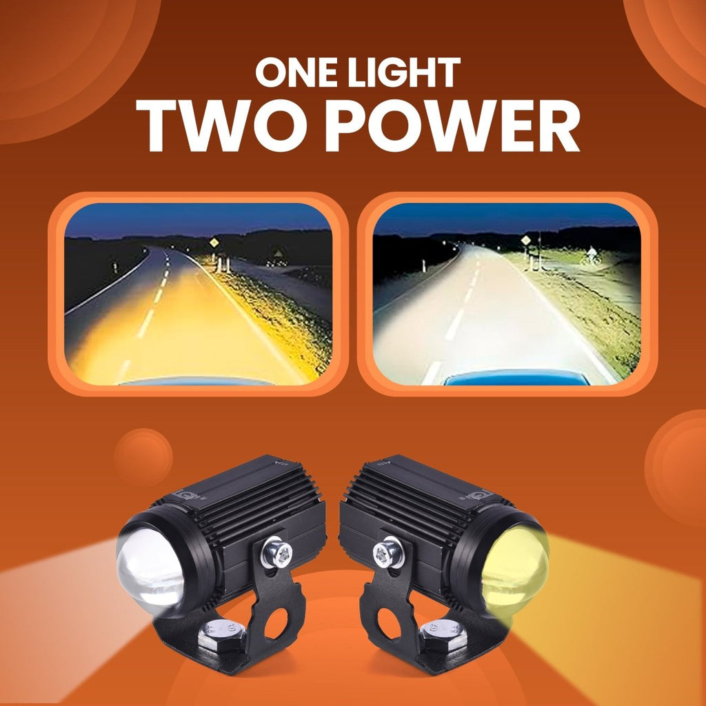 LGP Mini Driving LED Fog Lamp for Bike (Pair) | High Brightness Waterproof Auxiliary Light | Universal Fit for All