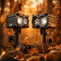 LGP MK05 Dual Beam LED Spotlight for Bike (Pair) | 80W 7000LM Yellow & White | IP67 Waterproof, Universal Motorcycle Fit