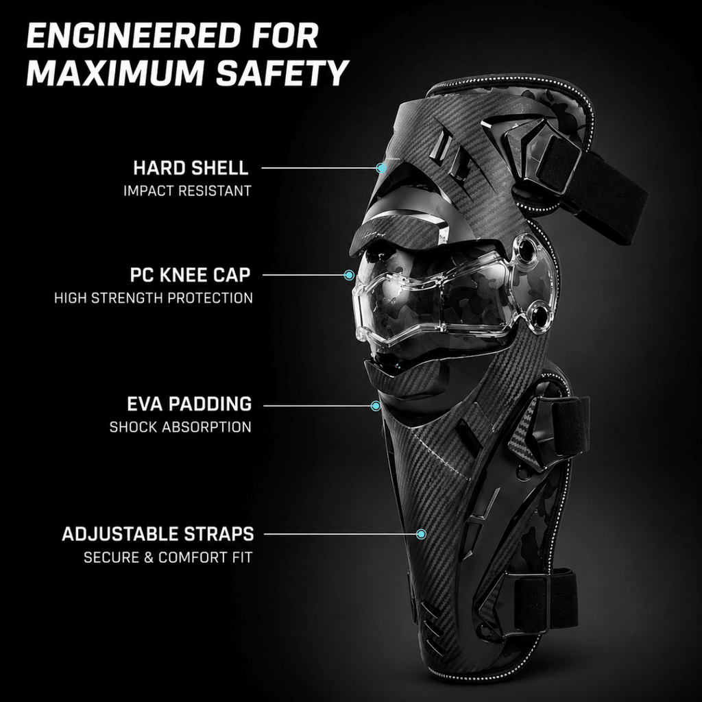LGP Motorcycle Knee Guard Set of 2 Riding Safety Protection - View 4