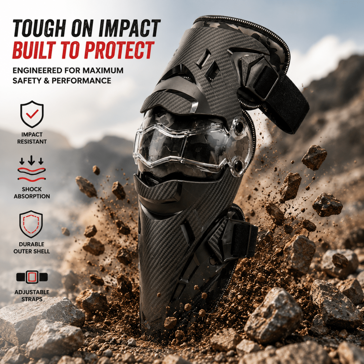 LGP Motorcycle Knee Guard Set of 2 Riding Safety Protection - View 3