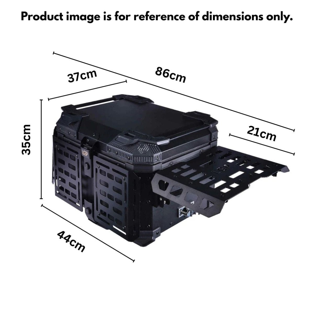 LGP TOP BOX 45L BLACK ARMOURED WITH BACKREST - View 5