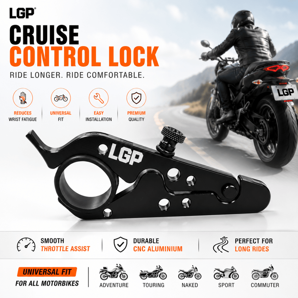 LGP Universal Motorcycle Cruise Control Lock – Throttle Assist for All Bikes
