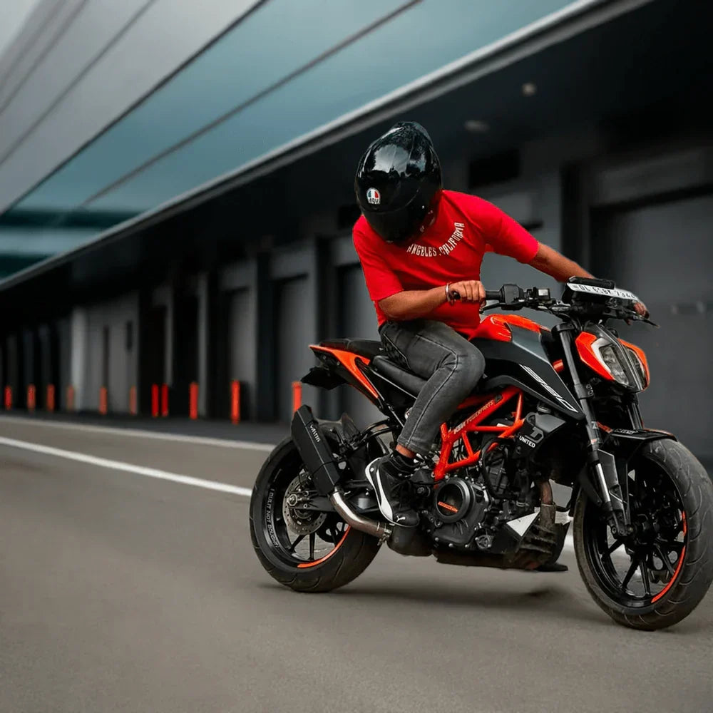 Barrel Rogue Black Slip-On Exhaust with Link Pipe for KTM Duke 390 / RC 390 / Adventure 390 / Duke 250 | 304 Stainless Steel