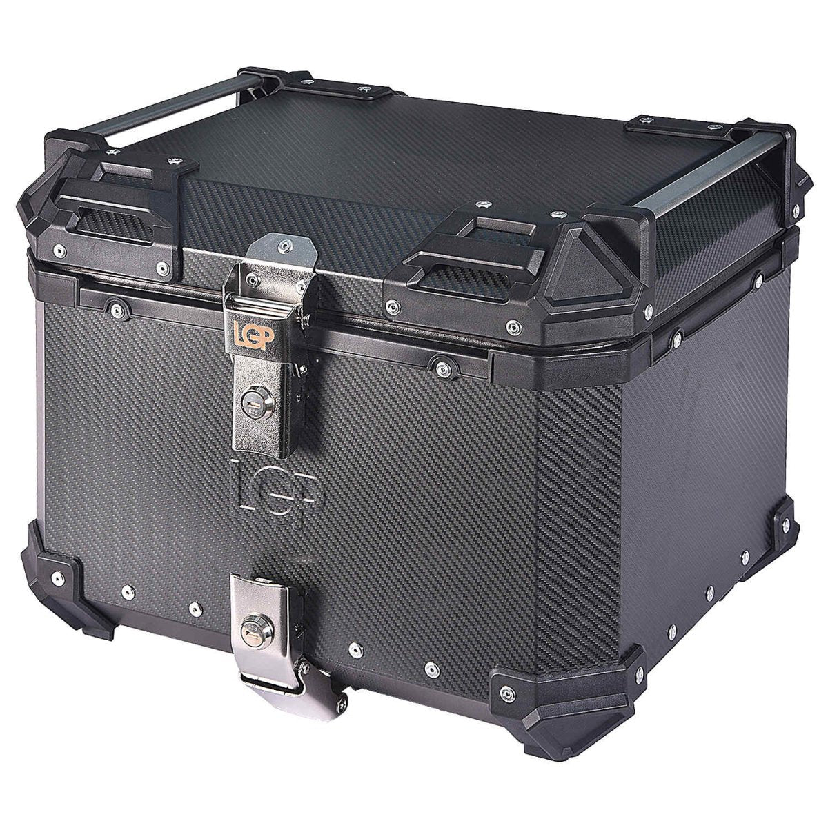 Motorcycle Top Box 45L Carbon Finish Luggage Box with Backrest - View 2