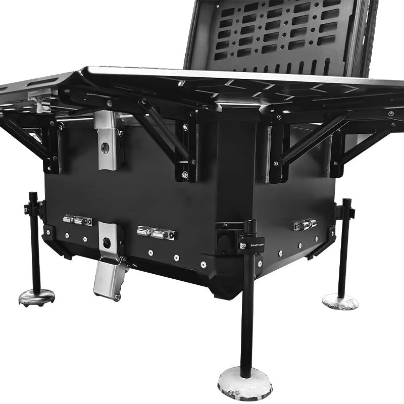 Motorcycle Top Box 55L Black Campaign Luggage Box with Backrest - View 3