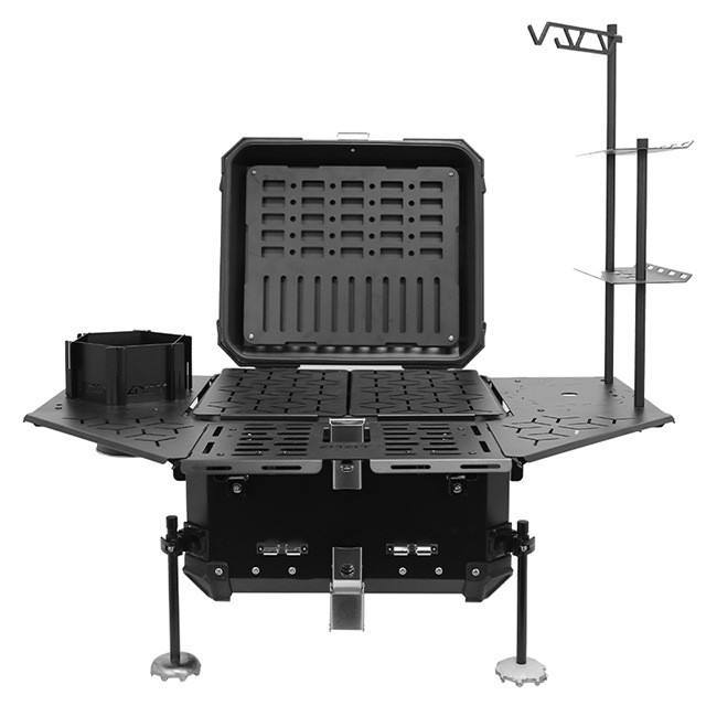 Motorcycle Top Box 55L Black Campaign Luggage Box with Backrest - View 2
