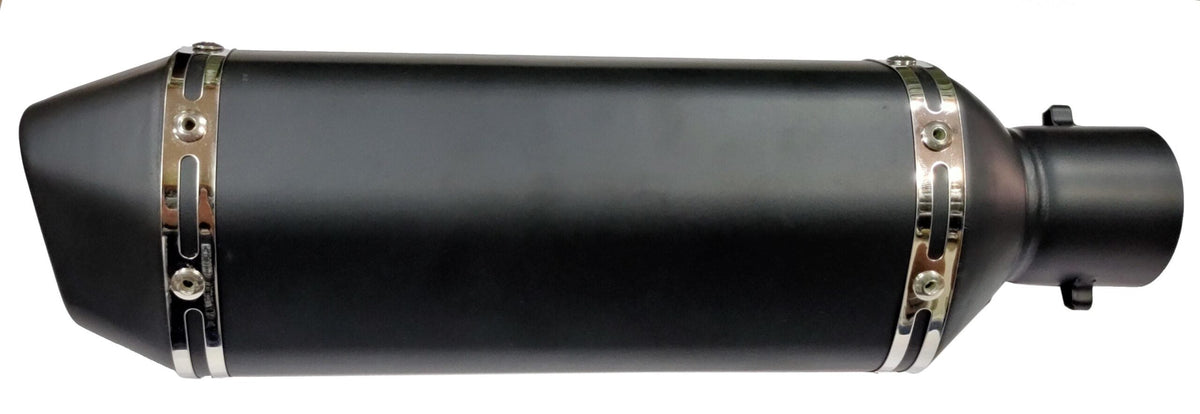 Basic Triangle Design 51 Mm Inlet Stainless Steel Universal Slip-On With Db Killer Mid Size - Black