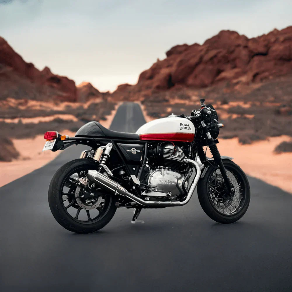 Barrel Atom 2.0 Mirror Polish Slip-On Exhaust for Royal Enfield Interceptor 650 / Continental GT 650 | 304 Stainless Steel