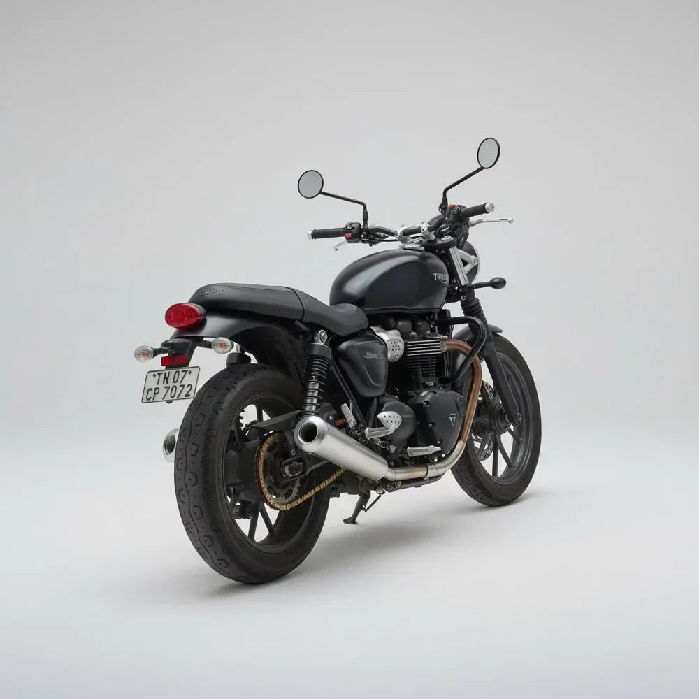 Barrel B Twinn Slip-On Exhaust for Triumph Street Twin 900 | 304 Stainless Steel Performance Exhaust - View 3