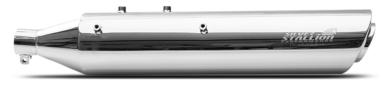 Silver Stallion Performance Exhaust for Royal Enfield Classic 650 | +2 BHP Power Boost Slip-On Exhaust | Silver, Matte Black