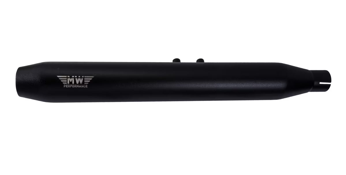 Motowings Performance Type I Short Barrel Exhaust Black | Royal Enfield Classic 350/500 BS3 BS4 BS6 | Stainless Steel 304