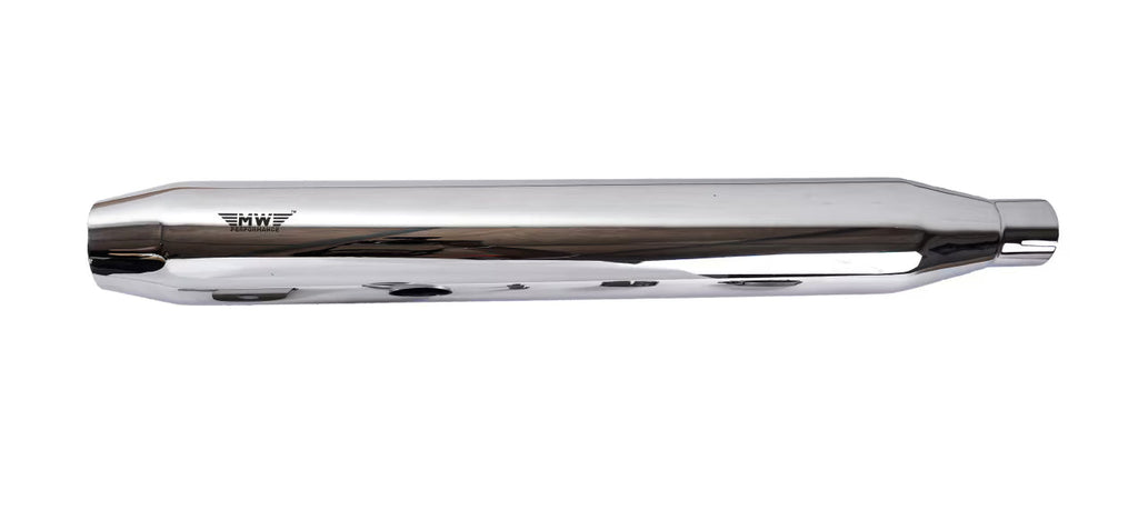 Motowings Performance Type 1 Short Barrel Exhaust Steel Polish for Royal Enfield Classic 350/500 | Bullet, Electra