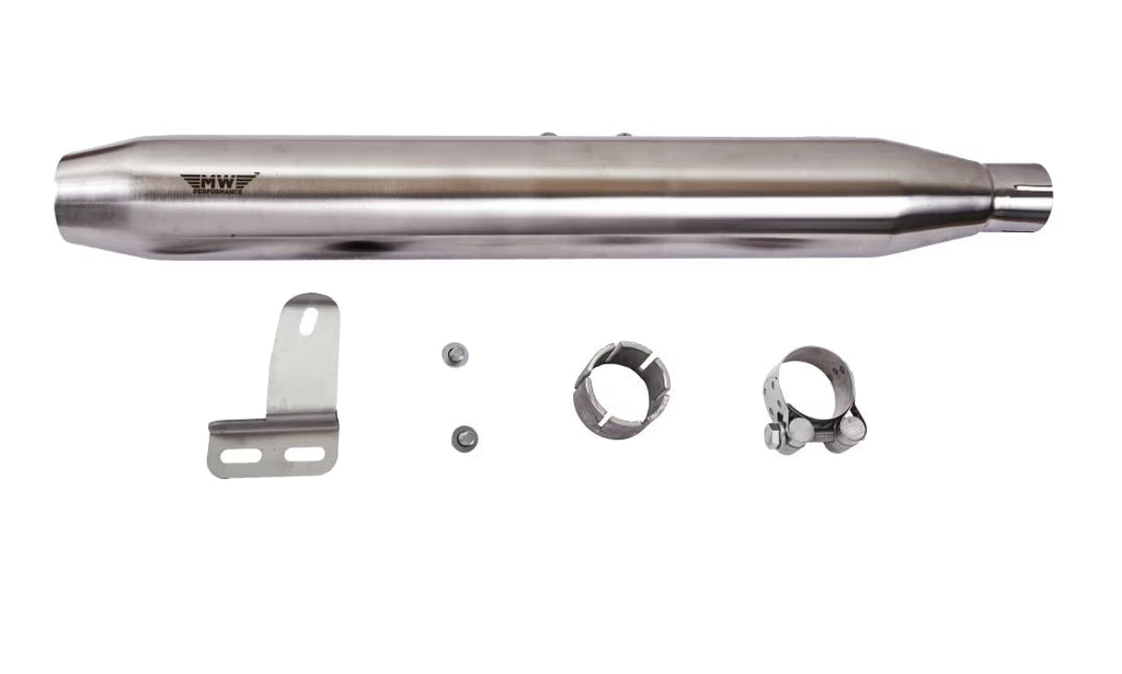 Motowings Performance Exhaust Type 1 Short Barrel Steel Matt for Royal Enfield Classic 350/500 | BS3 BS4 BS6 Compatible