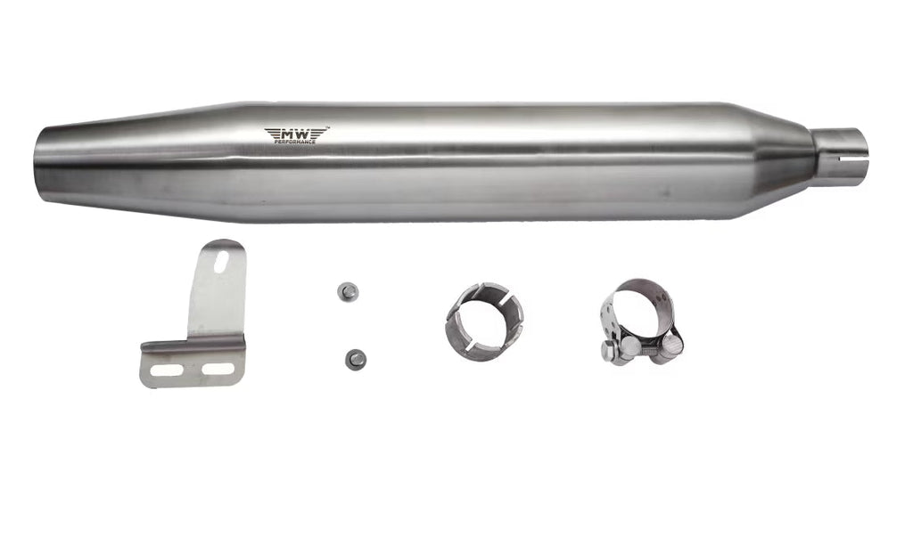 Motowings Performance Type II Cone Barrel Exhaust (Steel Matte) for Royal Enfield Classic 350 / 500 UCE | Premium Retro