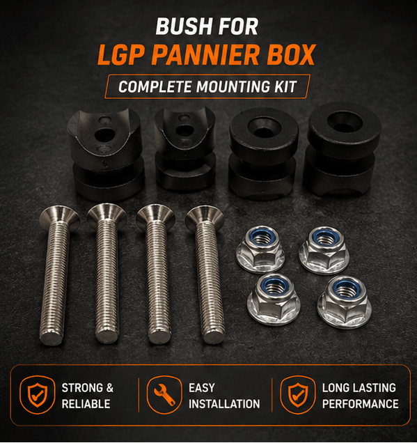 Universal Motorcycle Pannier Bush Set with Bolts (Set of 4) | Saddle Stay Mount Spacer Kit for Bike Luggage - View 4