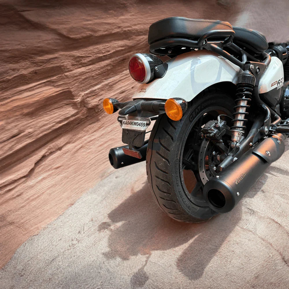 Barrel Exhaust B-16 Bass Master Slip-On Exhaust for Royal Enfield Shotgun 650 | SS304 Performance Exhaust with Deep Bass