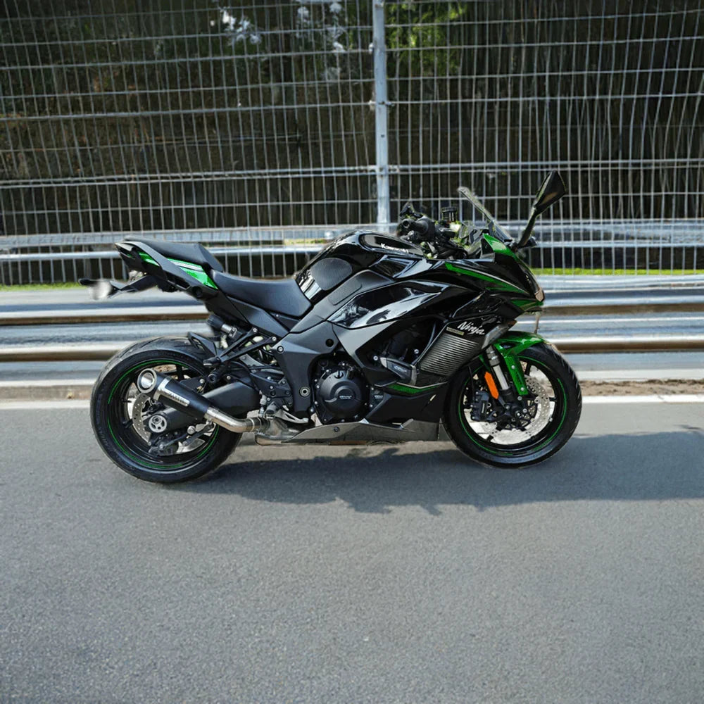 Barrel Outlaw V2 Slip-On Exhaust with Link Pipe for Kawasaki Ninja 1000SX | 304 Stainless Steel Performance Exhaust